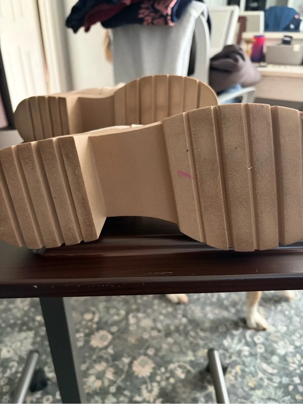 Steve Madden Beige Suede Chelsea Platform Booties